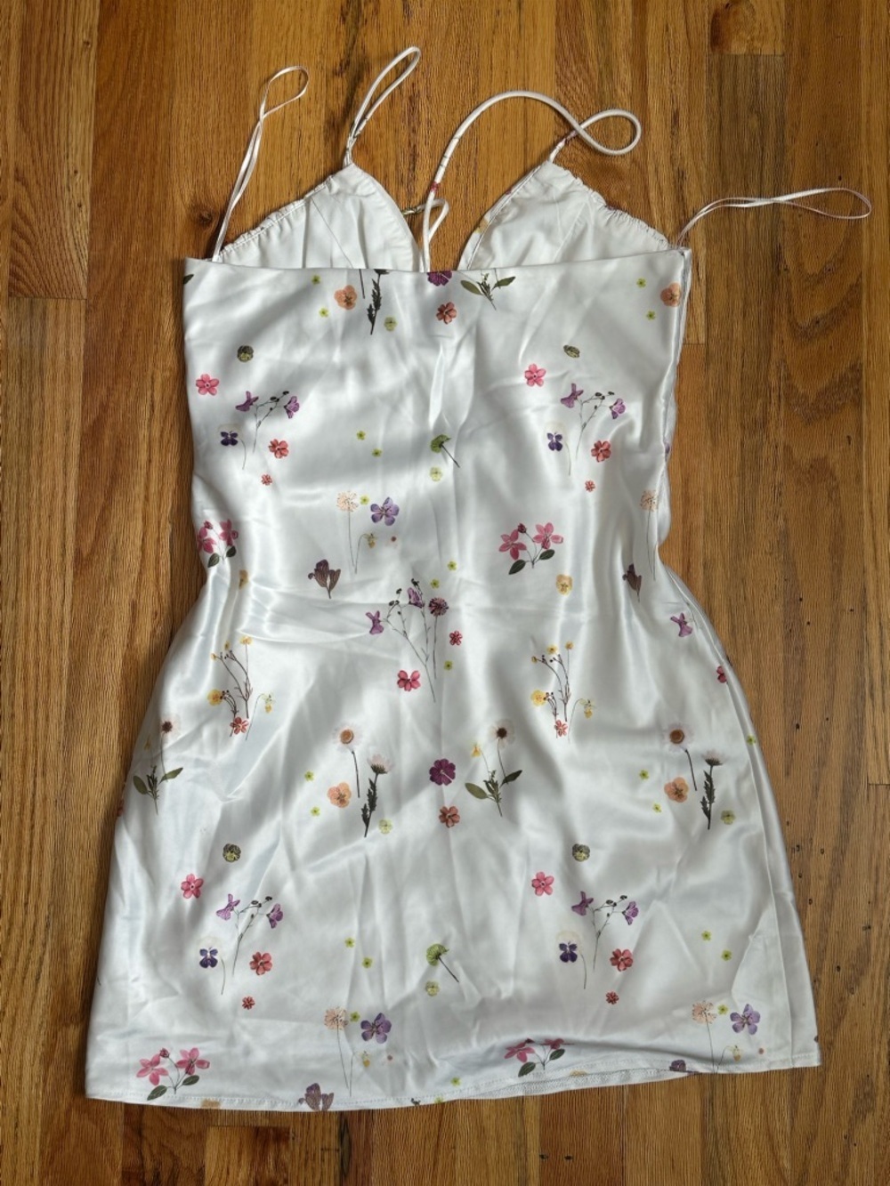 Princess polly white Floral Satin Slip Dress - Picture 2 of 3